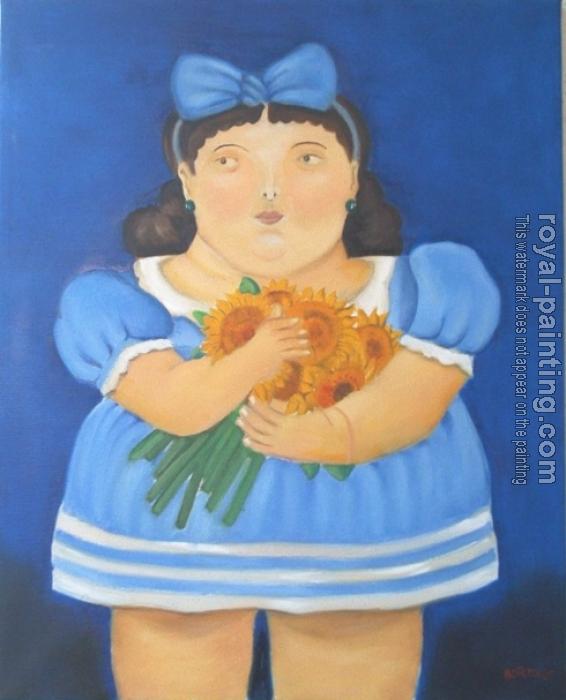 Fernando Botero : Girl with flowers